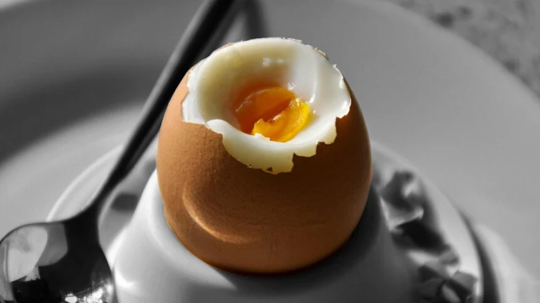 Soft-boiled egg in shell