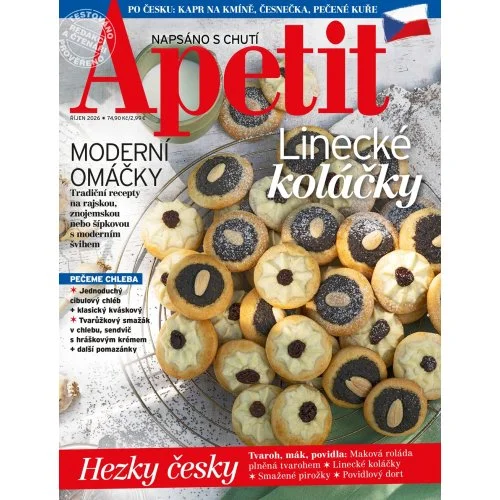 Tradiční české líncecké koláčky s makem na talíři.