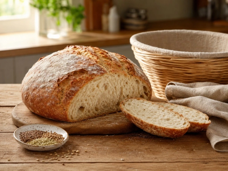 Freshly baked bread loaf