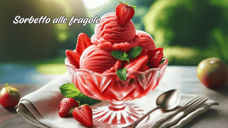 Strawberry sorbet bowl