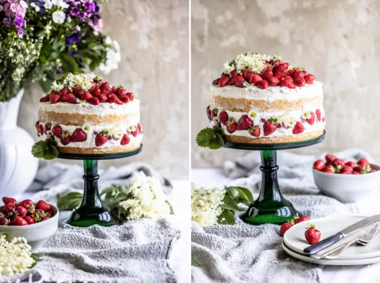 Strawberry mascarpone cake