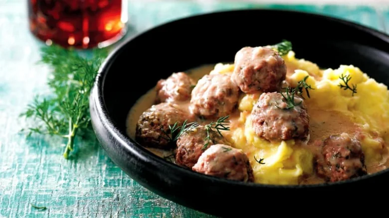 Swedish meatballs with mashed potatoes and gravy